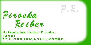 piroska reiber business card